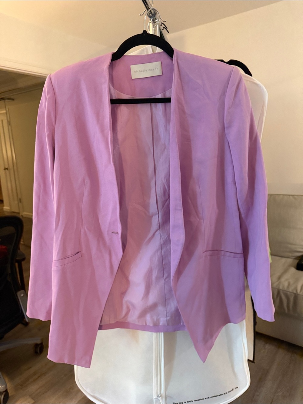 Soft Lavender Open-Front Blazer Jacket